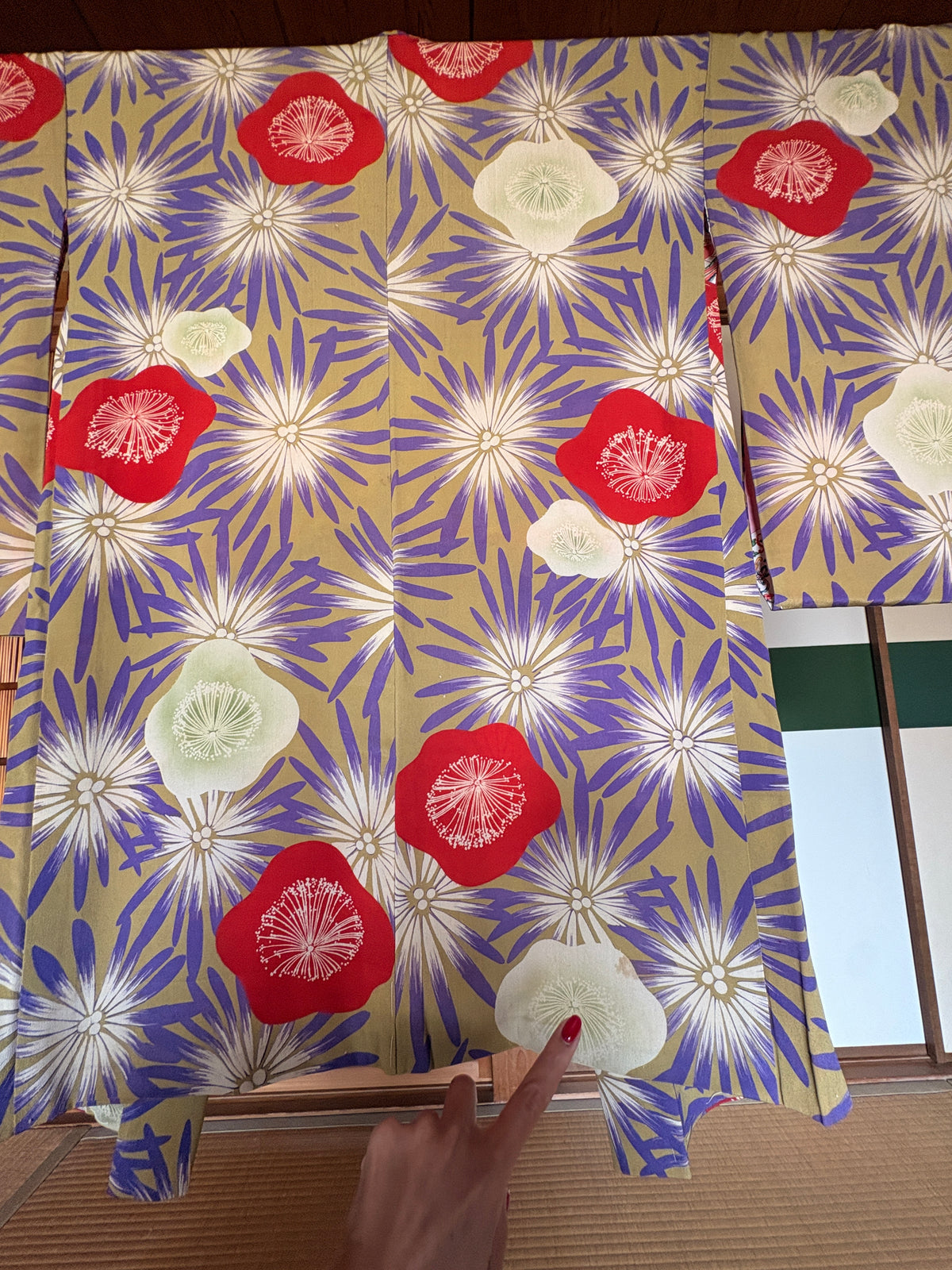 Antique Japanese Haori – Purple & Red Floral Kimono Jacket | Possibly Taisho Era