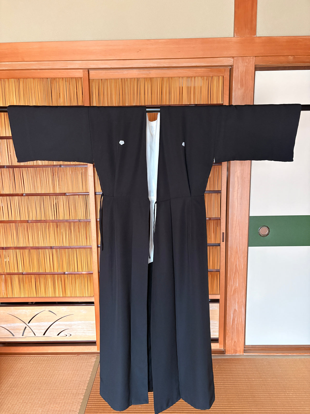 Japanese Black Silk Kimono Wrap Dress – One of a Kind