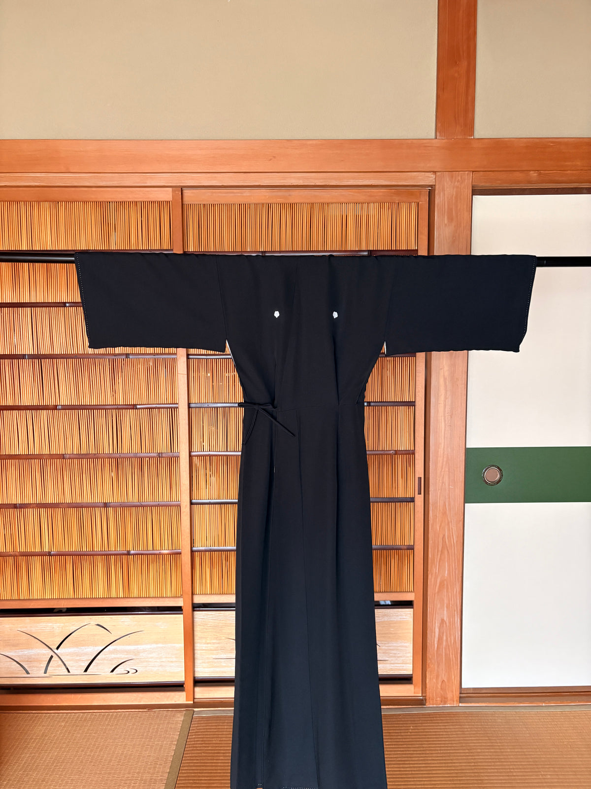Japanese Silk Wrap Dress – Elegant Black Kimono Dress | One of a Kind