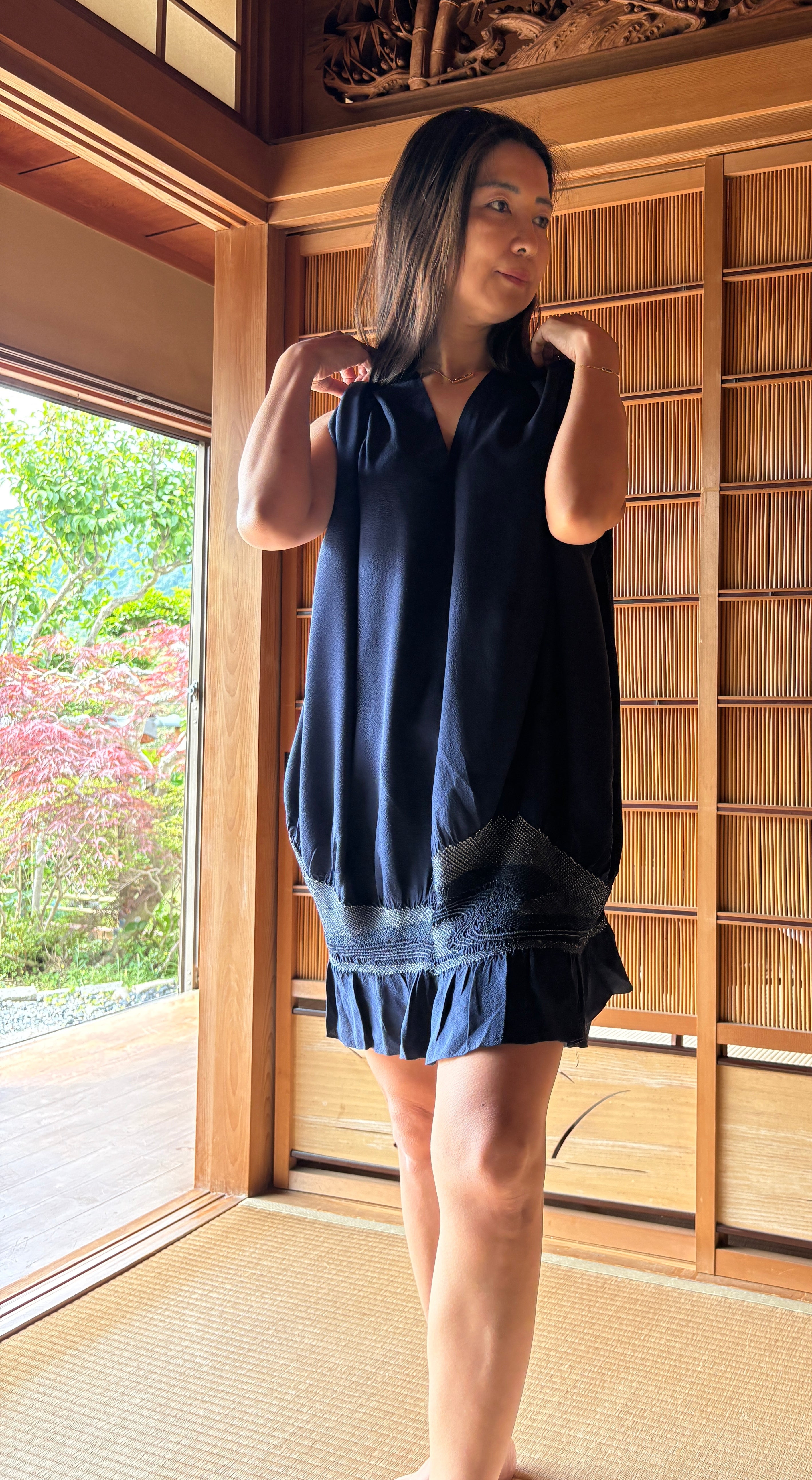 Midnight Drape Silk Dress