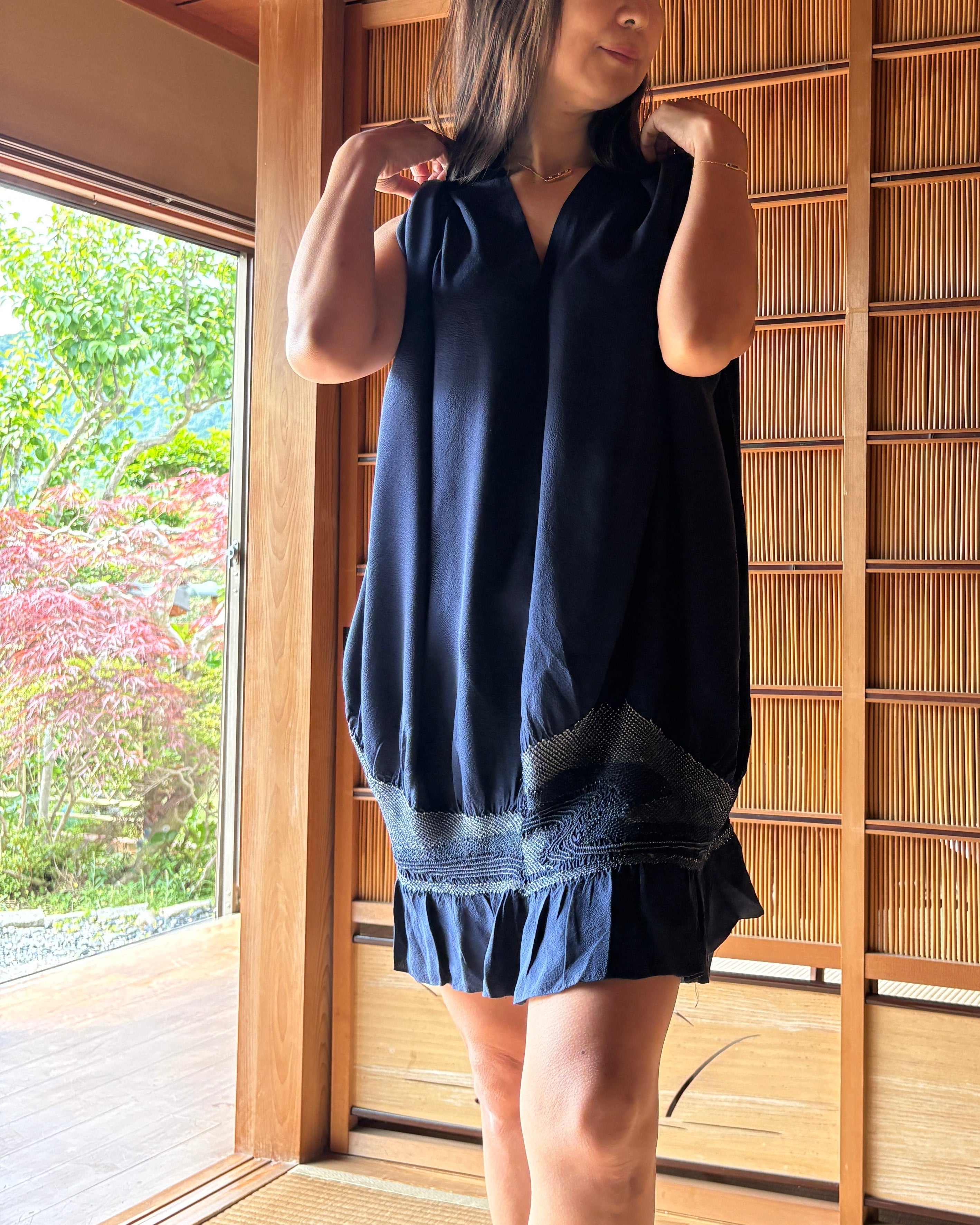 Midnight Drape Silk Dress