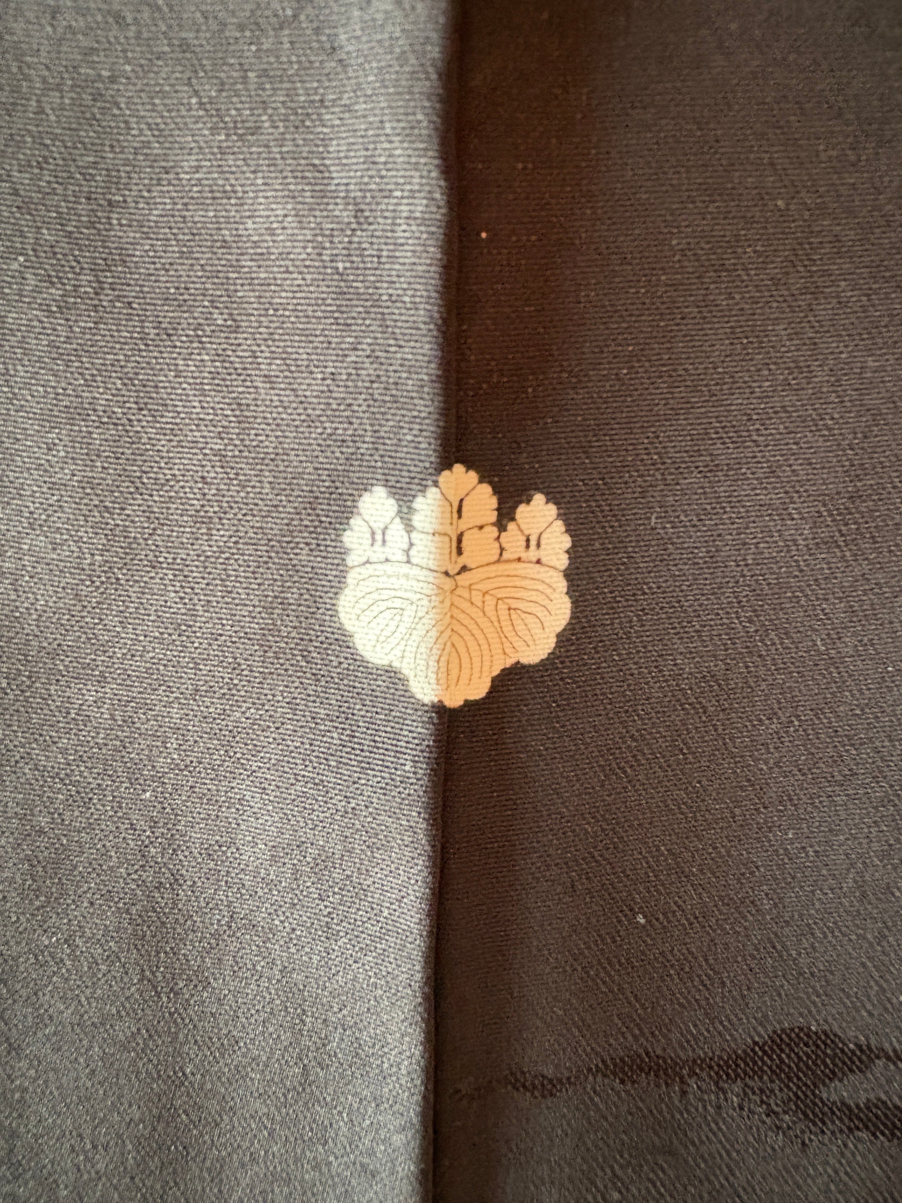 Vintage Silk Haori – Black with Golden Mist Motif