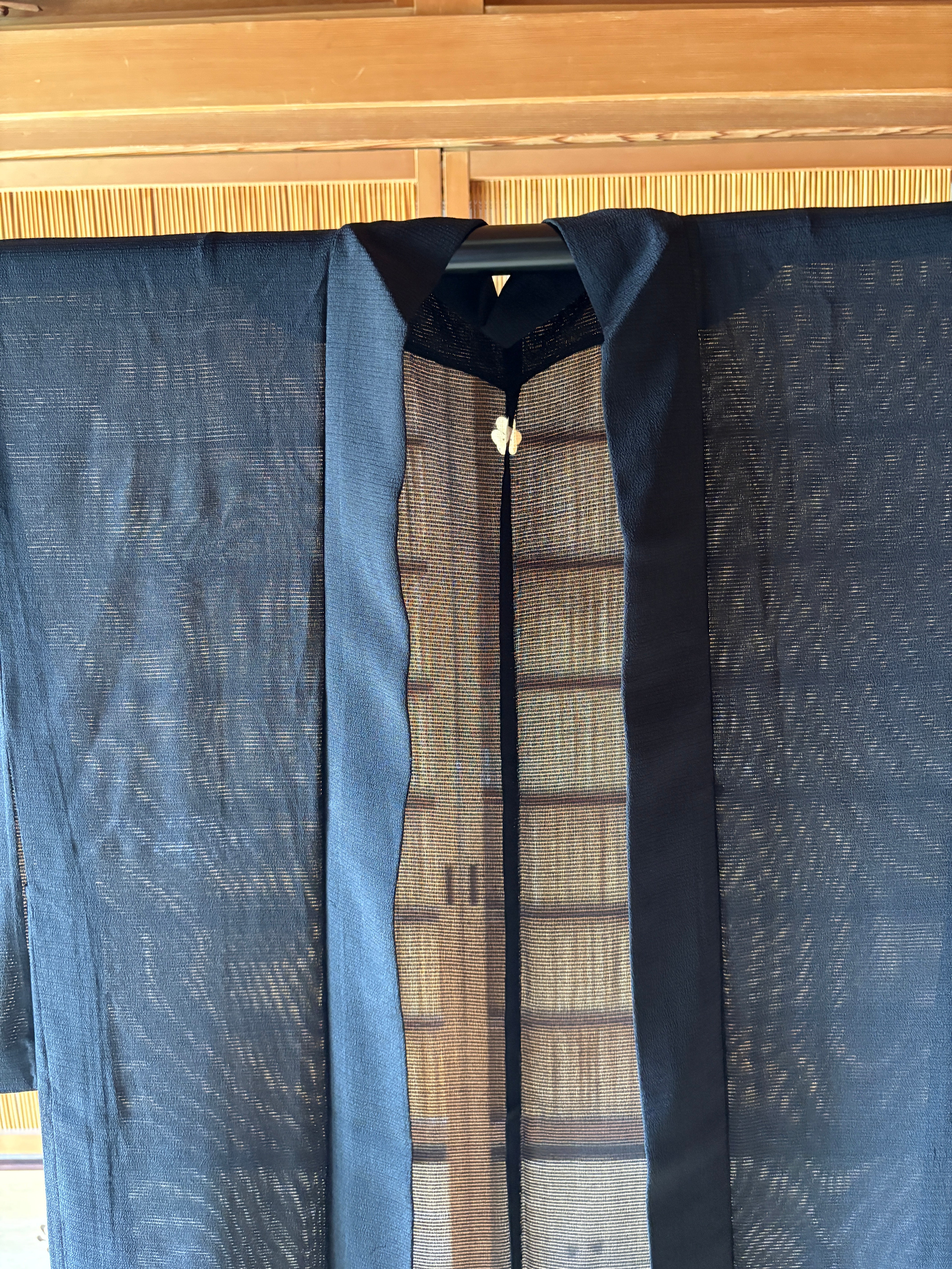 Vintage Silk Summer Haori – Black Sheer Mon-tsuki | Lightweight Japanese Kimono Jacket