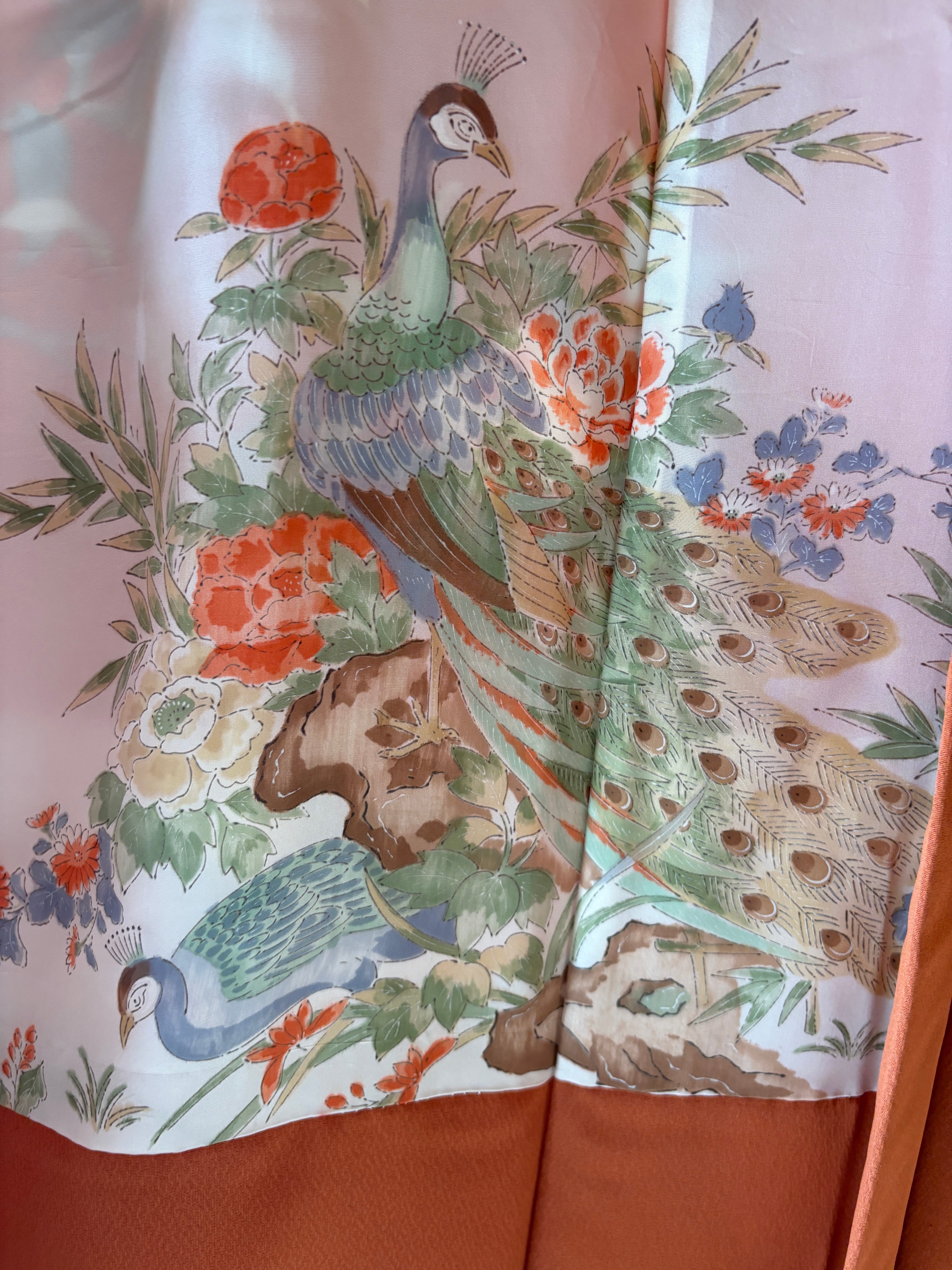 Vintage Silk Haori – Hidden Peacock Garden
