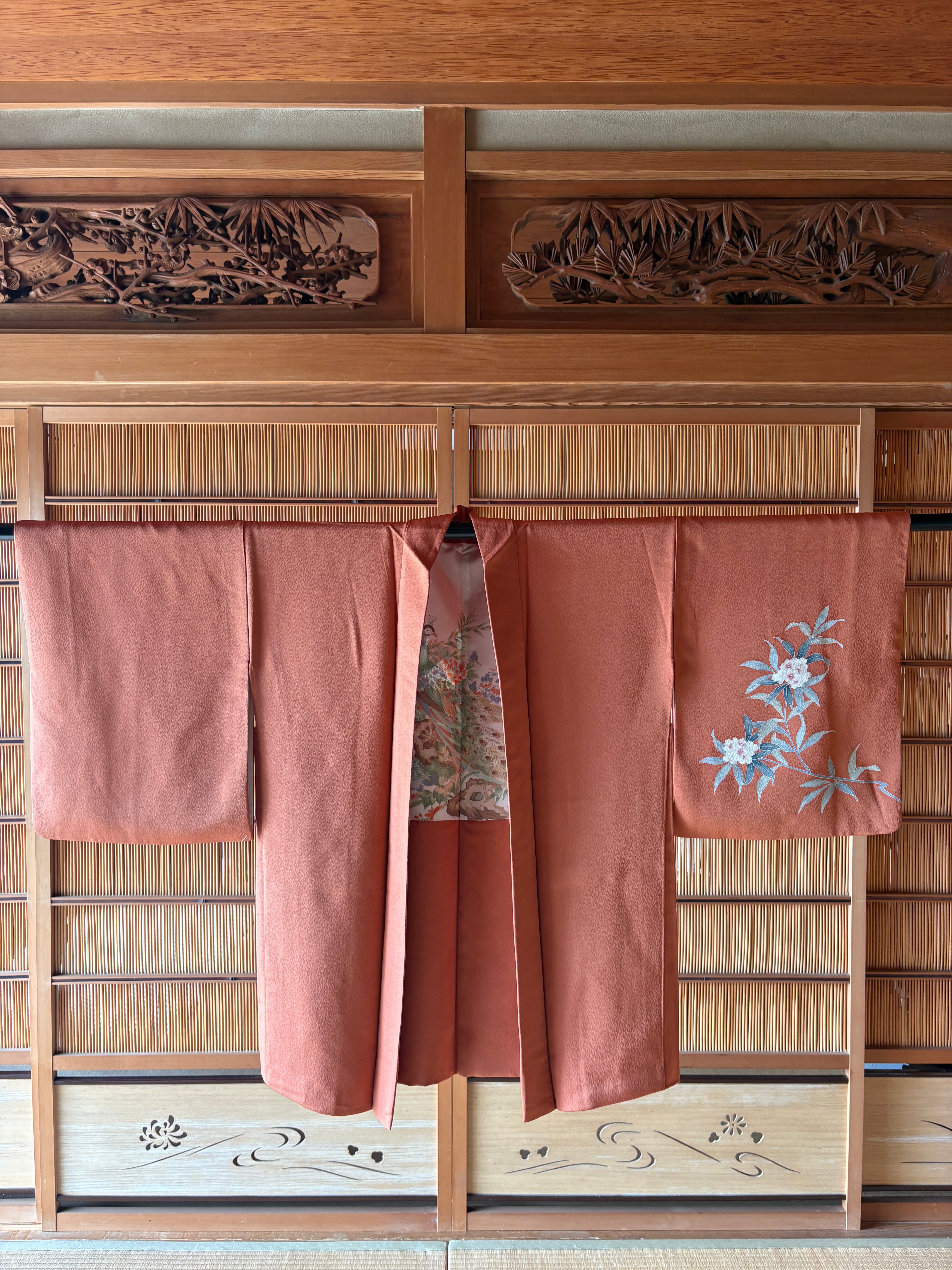 Vintage Silk Haori – Hidden Peacock Garden