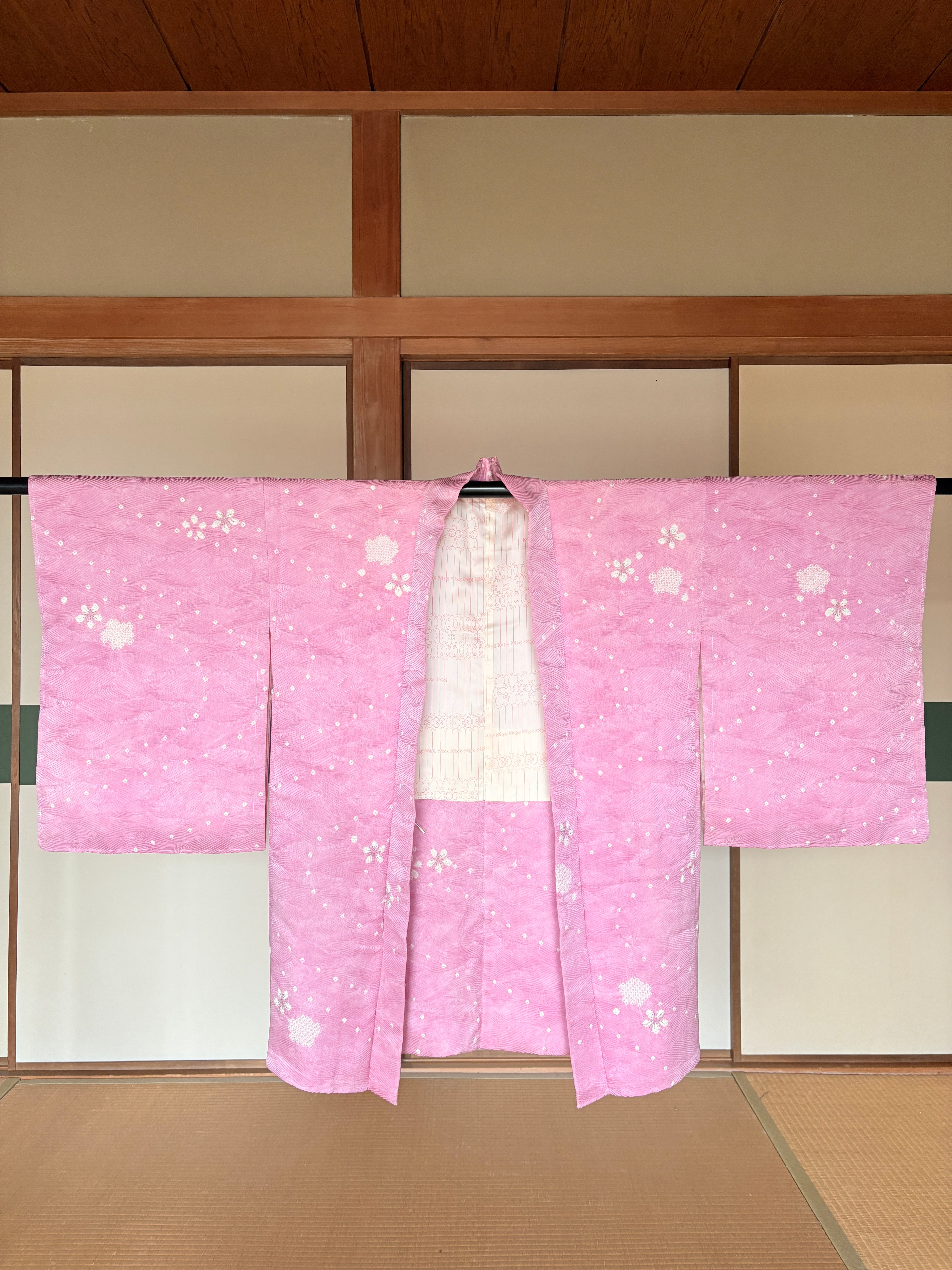 Vintage Pink Silk Haori Jacket