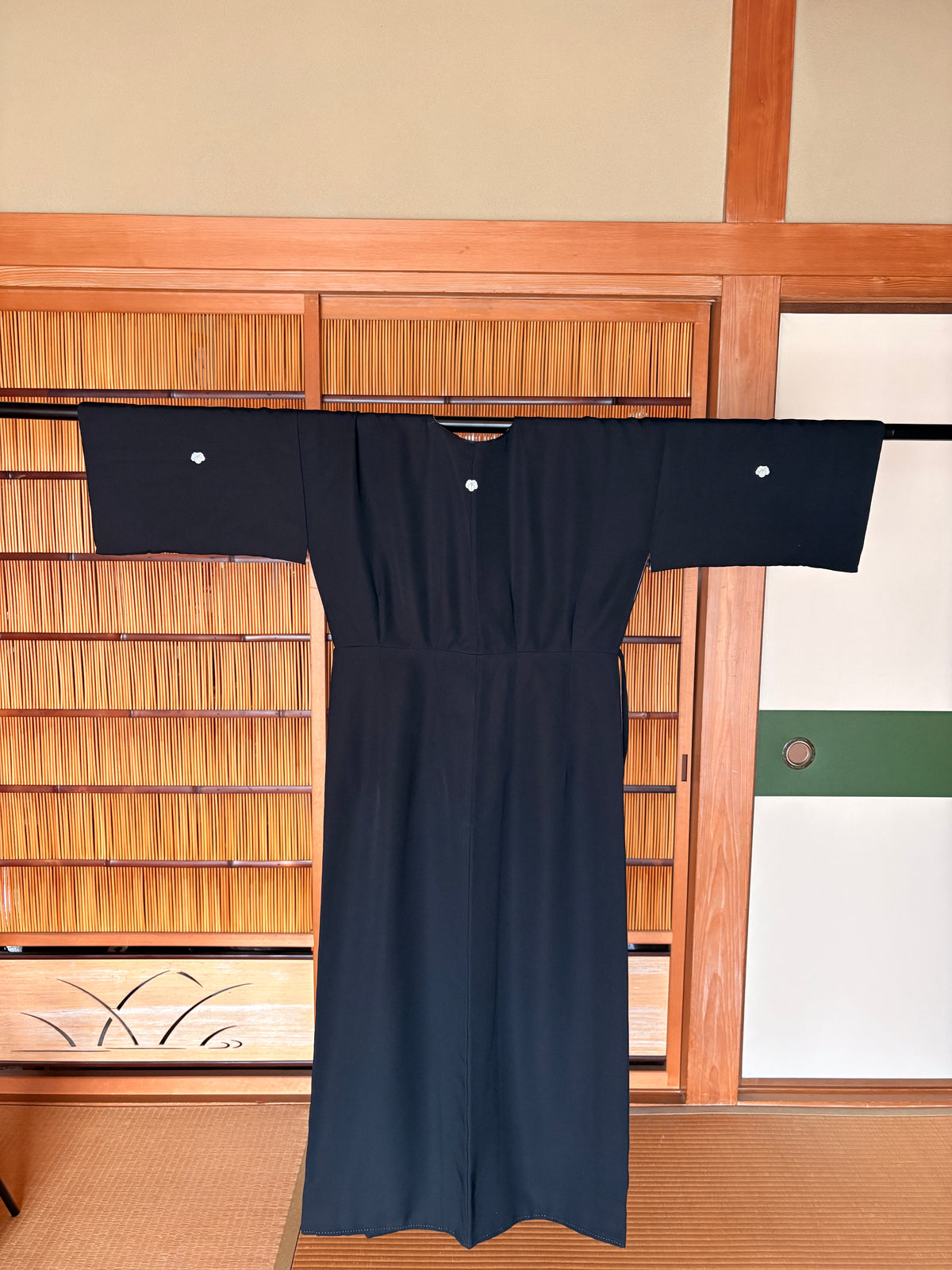 Japanese Black Silk Kimono Wrap Dress – One of a Kind