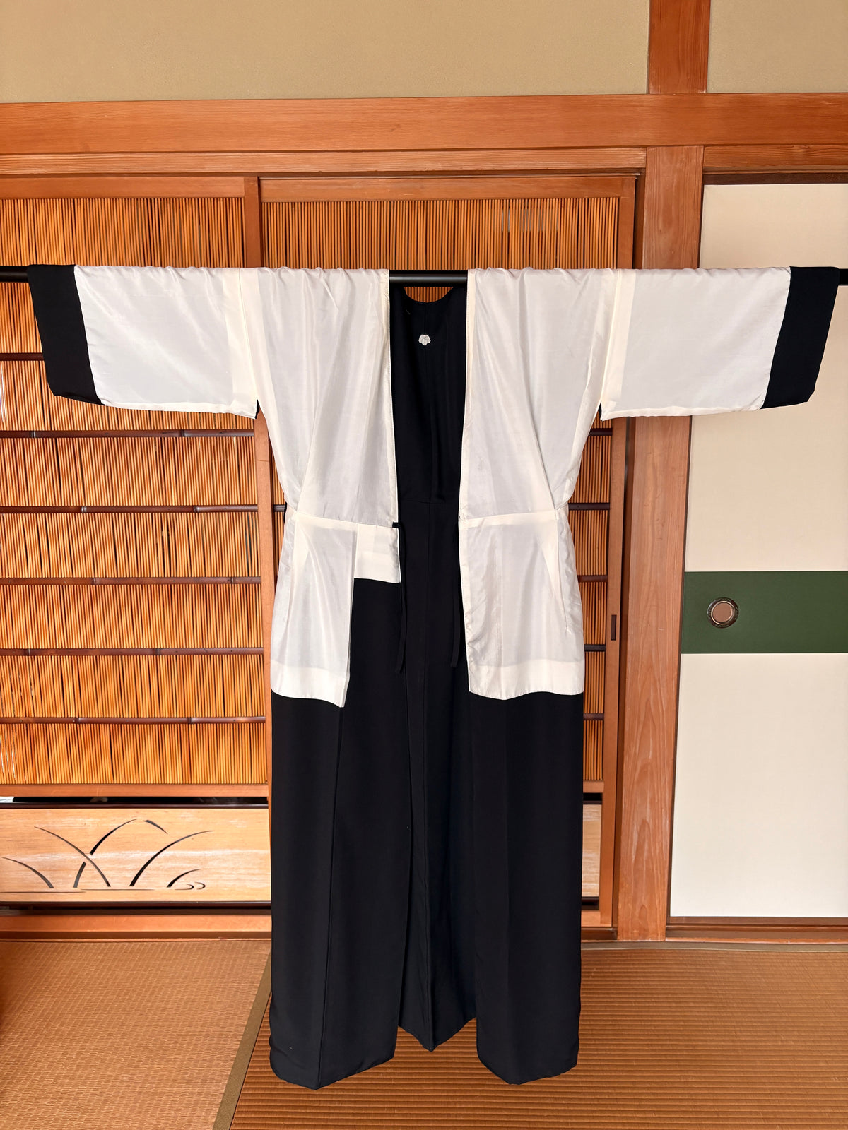 Japanese Black Silk Kimono Wrap Dress – One of a Kind