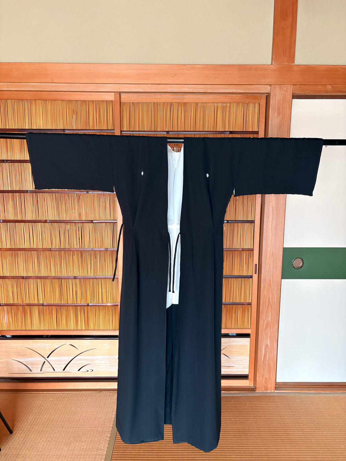 Japanese Silk Wrap Dress – Elegant Black Kimono Dress | One of a Kind