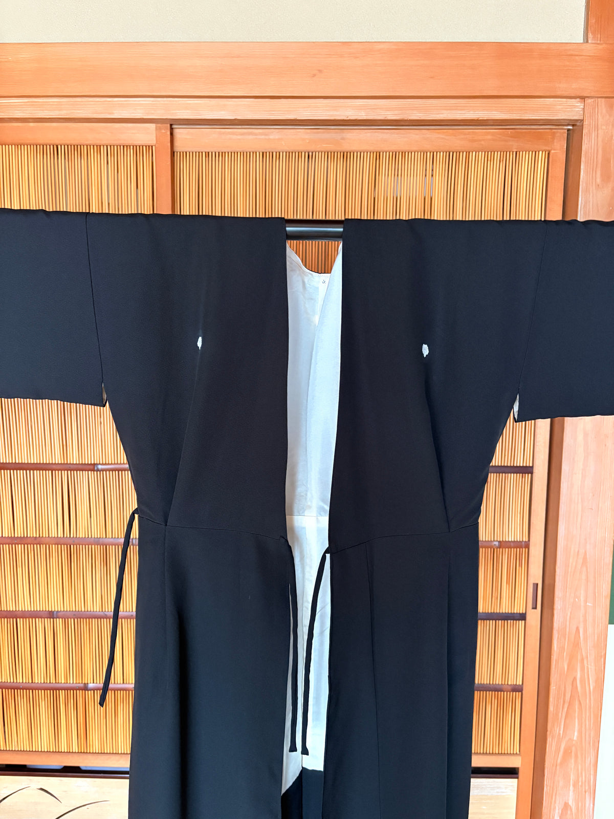 Japanese Silk Wrap Dress – Elegant Black Kimono Dress | One of a Kind