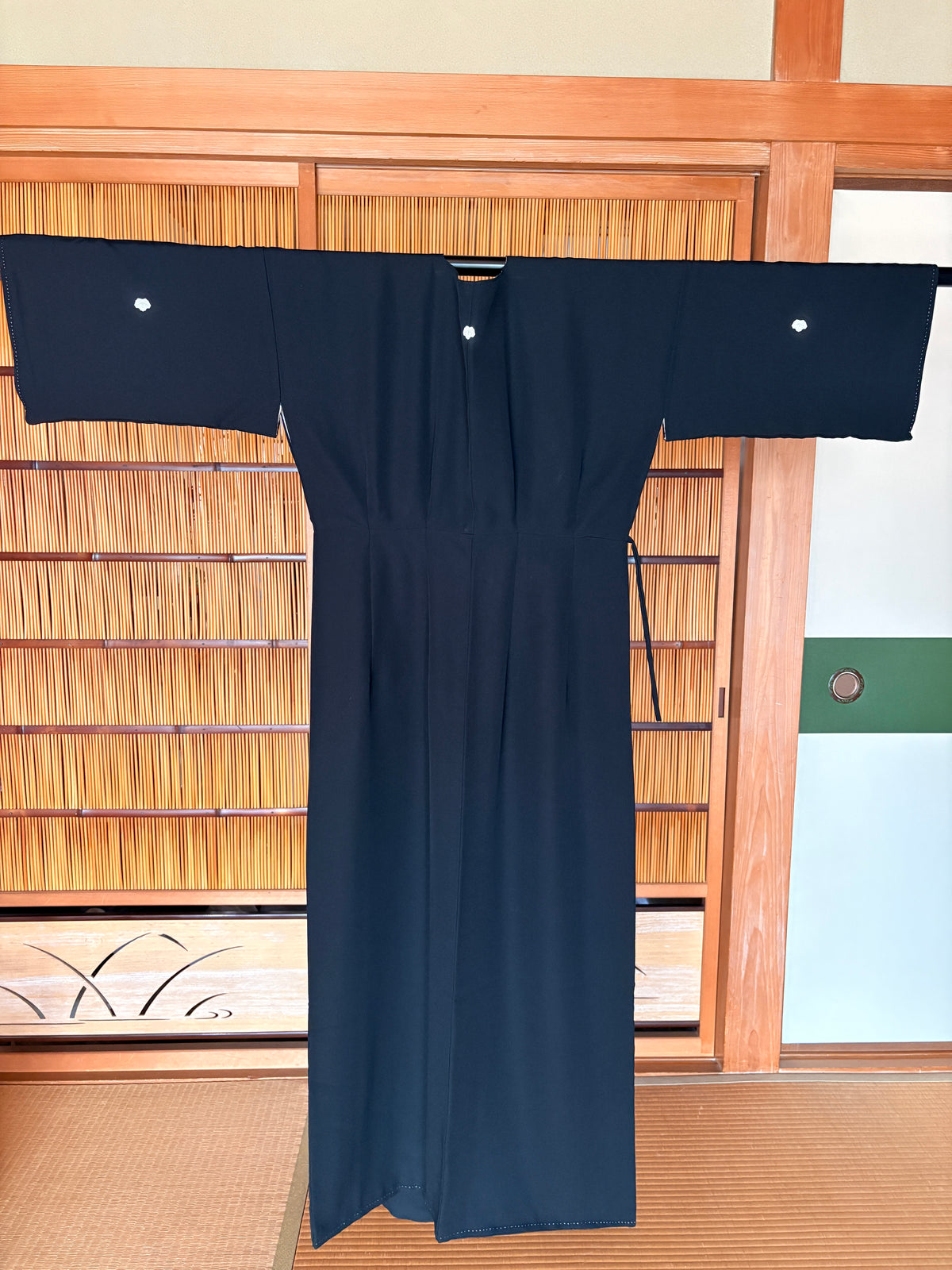 Japanese Silk Wrap Dress – Elegant Black Kimono Dress | One of a Kind