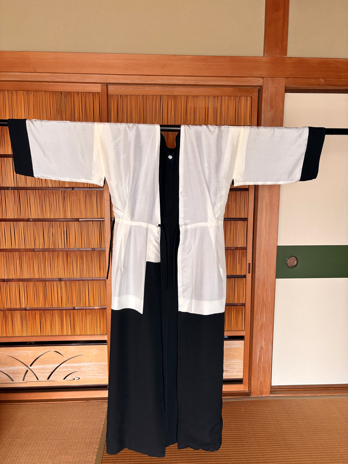 Japanese Silk Wrap Dress – Elegant Black Kimono Dress | One of a Kind