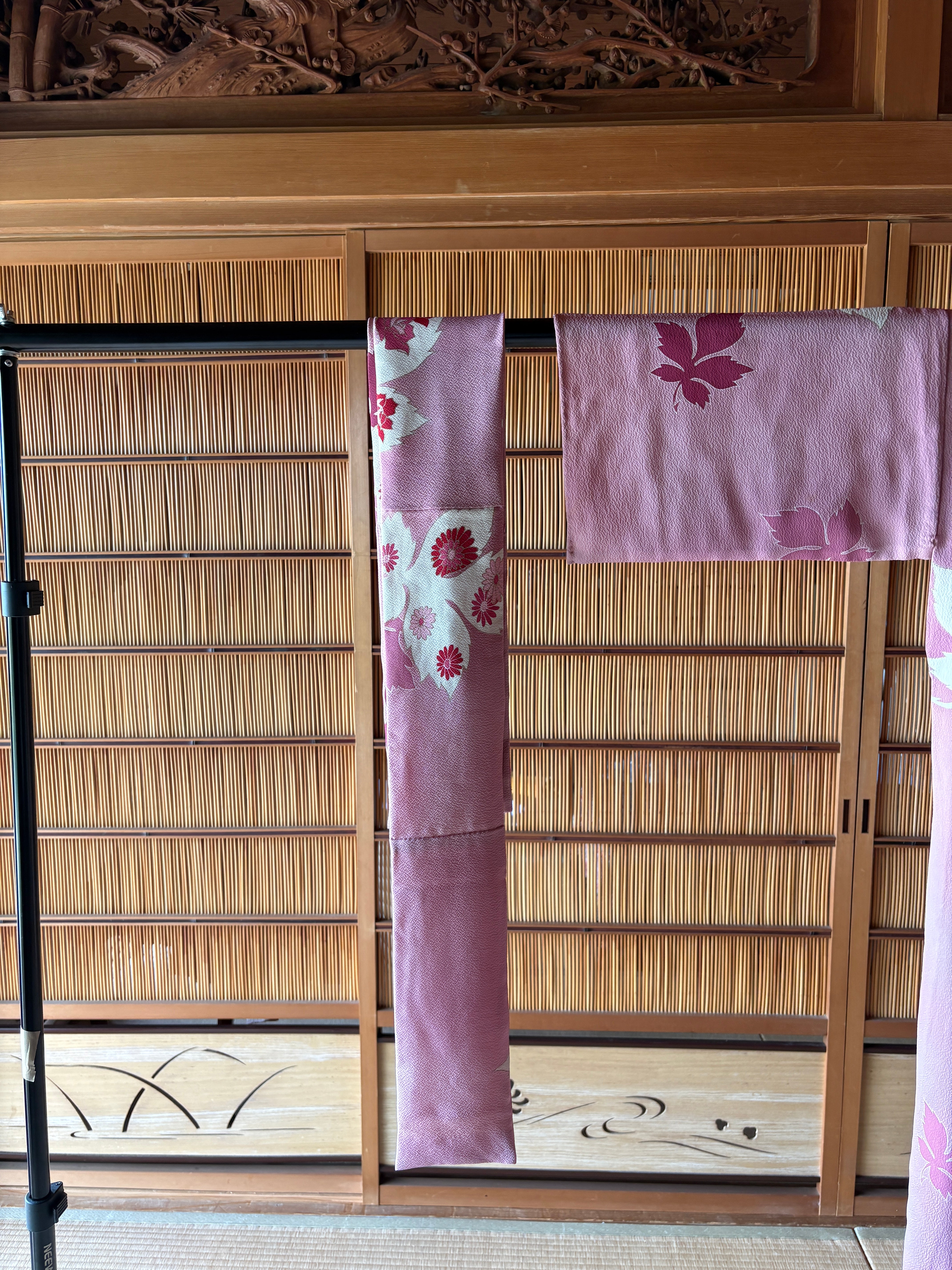 Blush Pink Silk Summer Robe – Vintage Japanese Kimono