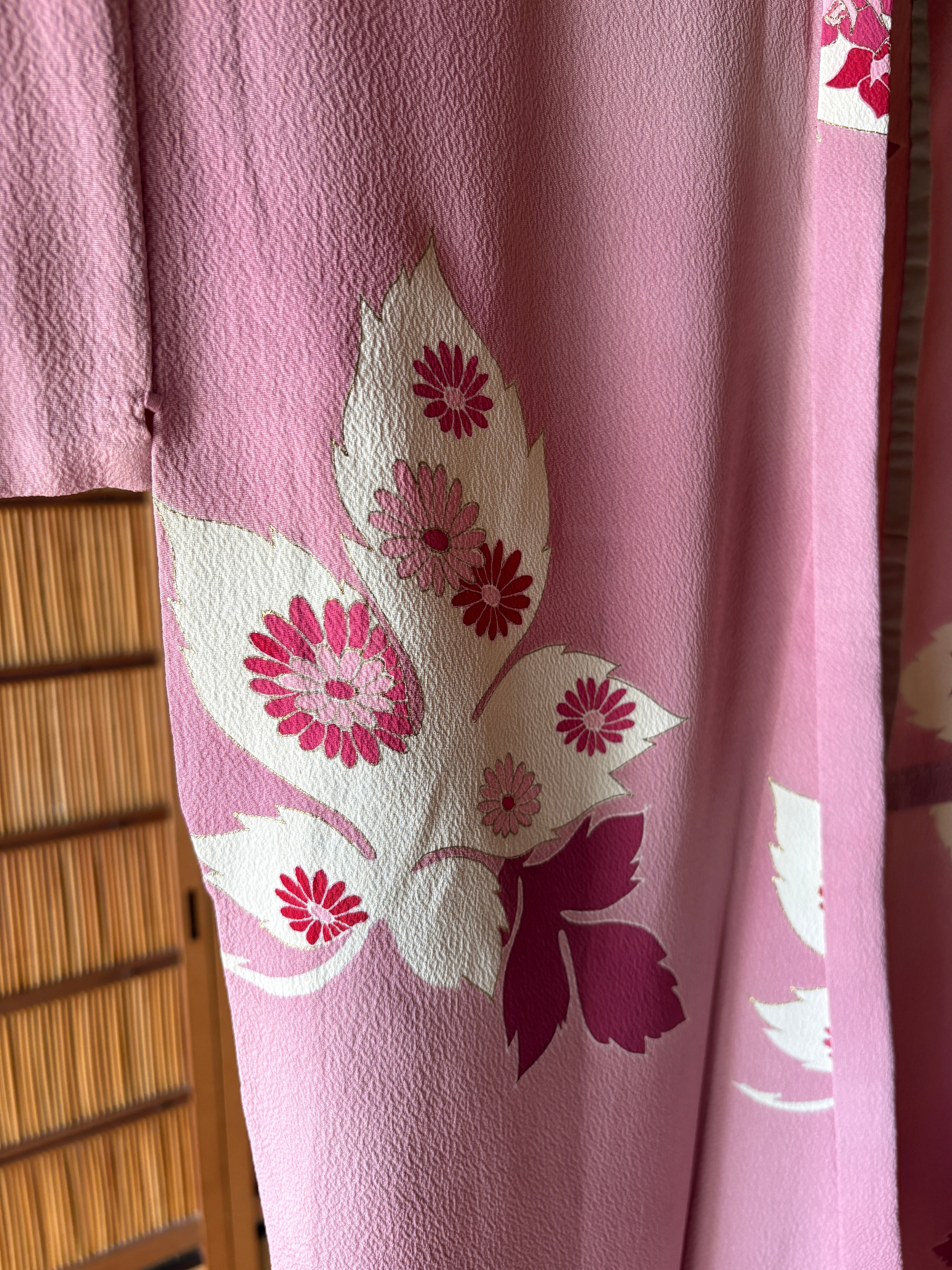 Blush Pink Silk Summer Robe – Vintage Japanese Kimono