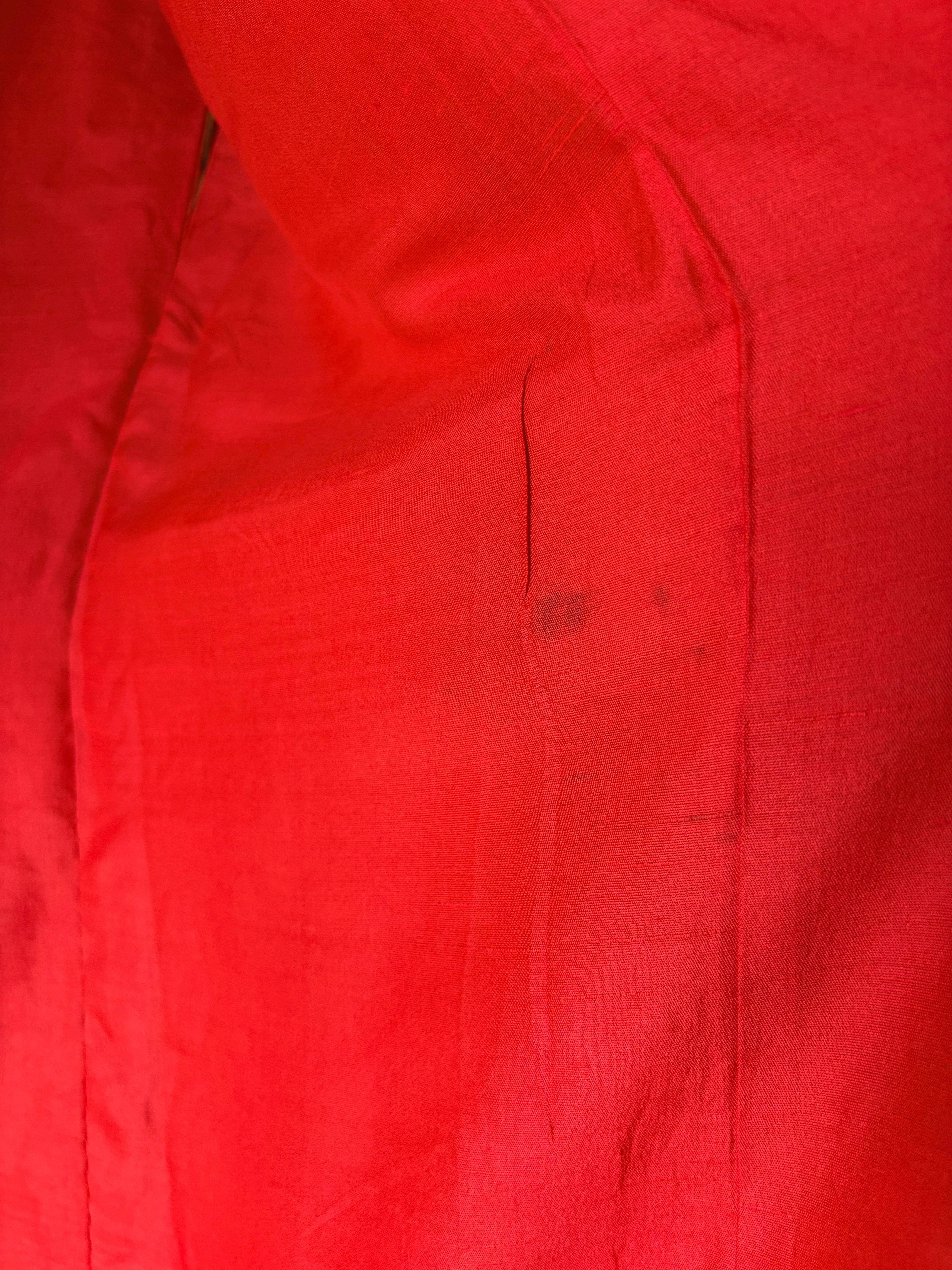 Hidden Vermilion Silk Robe – Vintage Japanese Juban