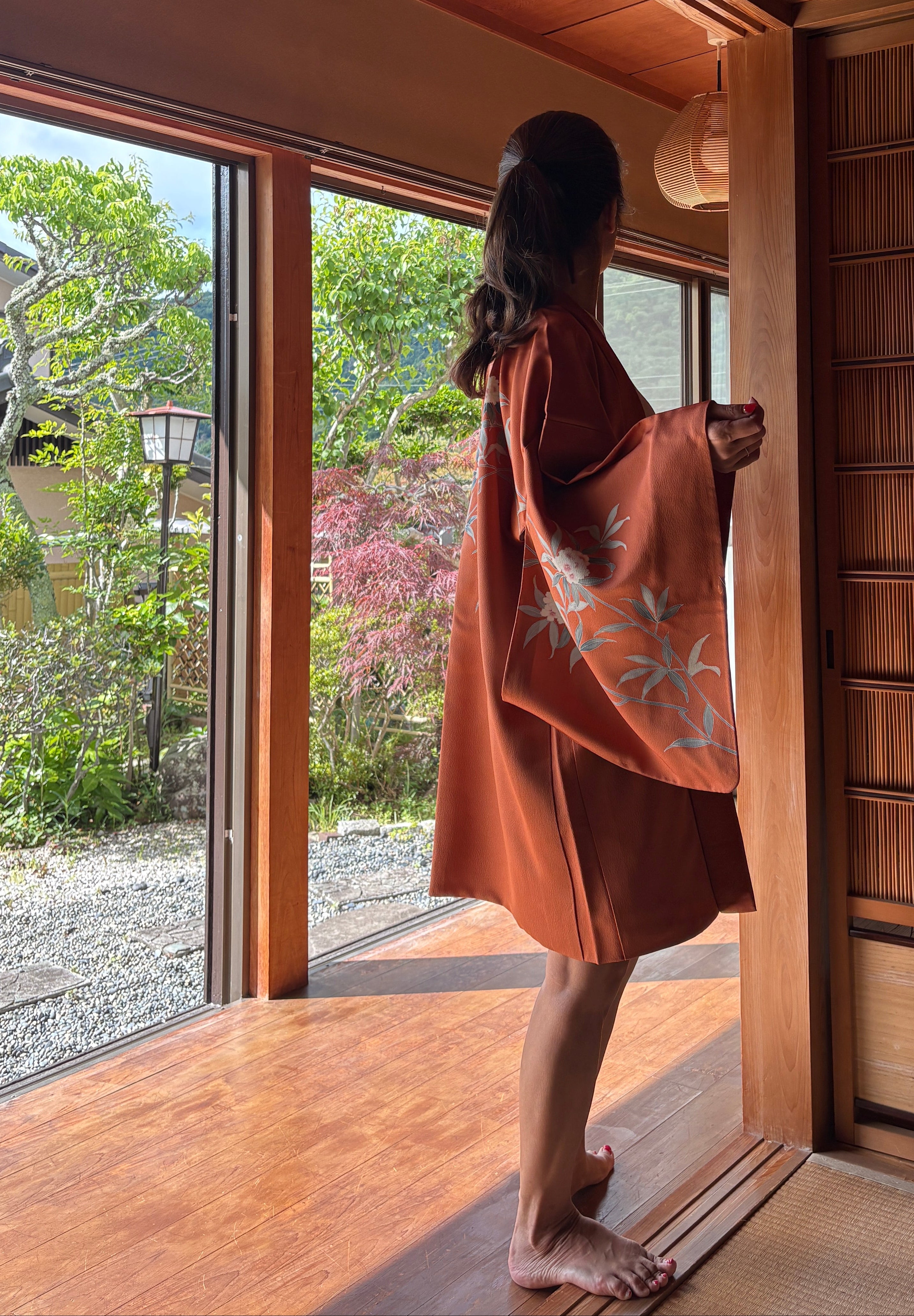 Vintage Silk Haori – Hidden Peacock Garden