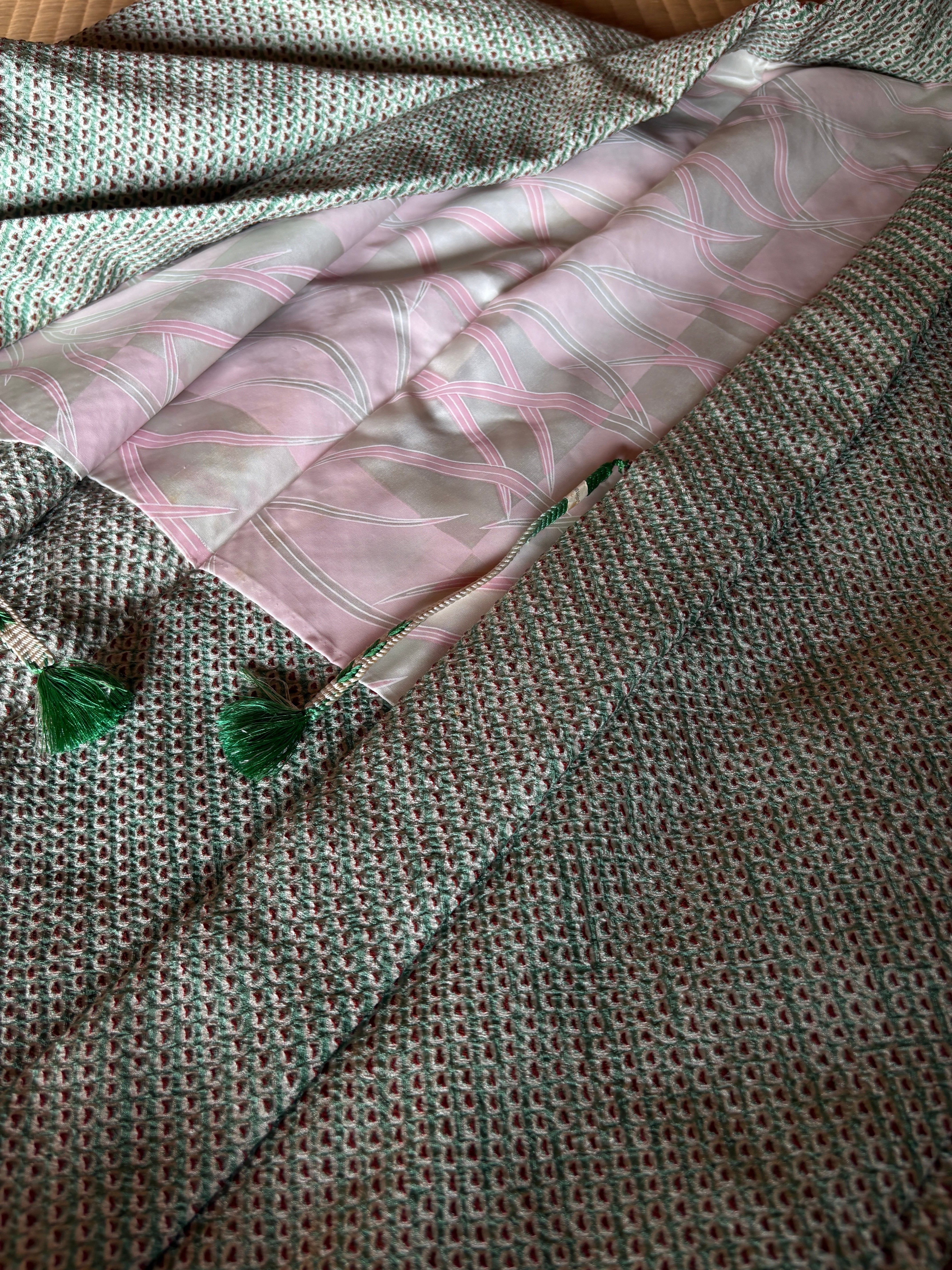 Vintage Shibori Silk Haori – Rare Mint Green | One-of-a-Kind Japanese Jacket